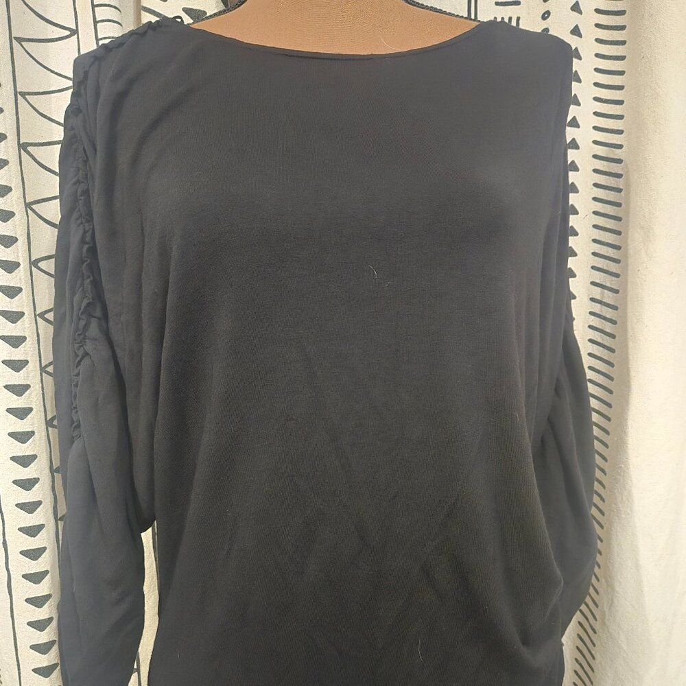 Max Studio gathered sleeve boatneck top XL